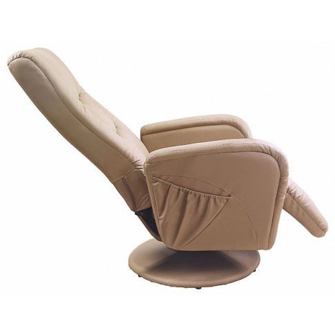 Szczegółowe zdjęcie nr 4 produktu Obrotowy fotel rozkładany do salonu Litos 2X - beżowy