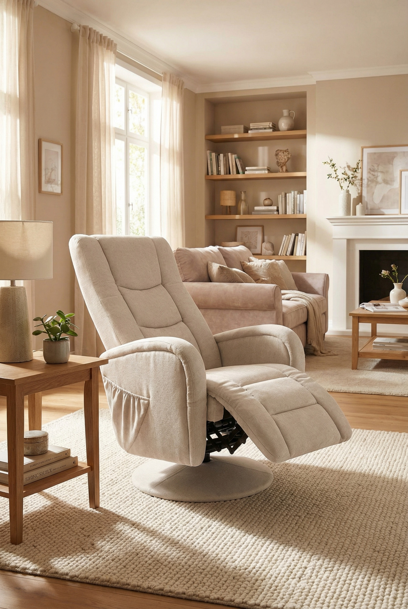 Salon z wykorzystaniem rozkładanego fotela wypopczynkowego Lowano 2X