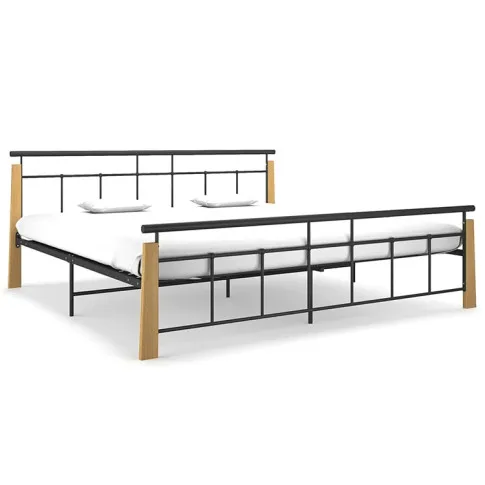 Metalowe czarne łóżko Paresa