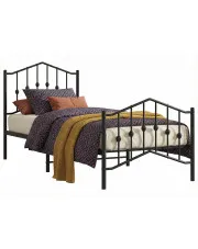 Czarne metalowe łóżko jednoosobowe 80x200 cm - Honta w sklepie Edinos.pl