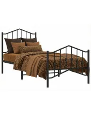 Czarne metalowe łóżko industrialne 90x200 cm - Honta w sklepie Edinos.pl