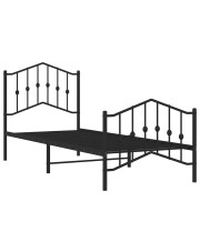 Czarne metalowe łóżko pojedyncze 100x200cm - Emelsa