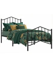 Czarne metalowe łóżko pojedyncze 100x200cm - Honta w sklepie Edinos.pl