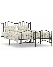 Czarne metalowe łóżko jednoosobowe 140x200cm - Honta w sklepie Edinos.pl