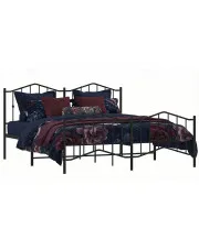 Czarne loftowe łóżko metalowe 160x200cm - Honta w sklepie Edinos.pl