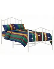 Białe metalowe łóżko pojedyncze 80x200 cm - Honta w sklepie Edinos.pl