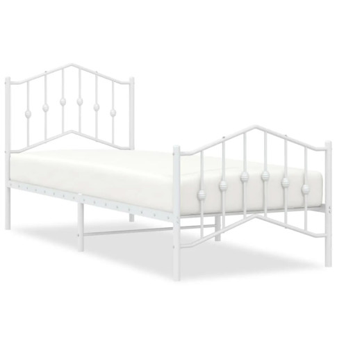 Białe łóżko z metalu Emelsa