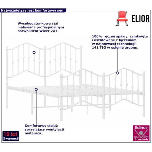 Białe łóżko industrialne Emelsa