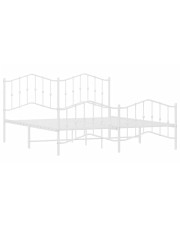 Białe metalowe łózko małżeńskie w stylu loft 160x200 cm - Emelsa