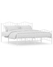 Białe rustykalne łóżko metalowe 200x200 cm - Honta w sklepie Edinos.pl