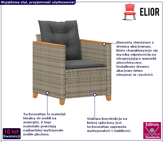 Zestaw mebli ogrodowych Molag 4X