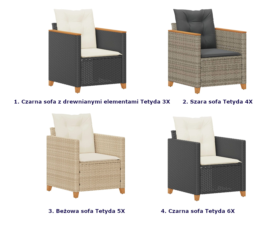 Produkt Fotel ogrodowy z poduszkami - Tetyda 4X