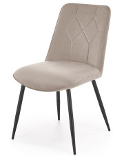 Beżowe metalowe tapicerowane krzesło - Livro w sklepie Edinos.pl