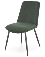 Zielone welwetowe krzesło metalowe - Livro w sklepie Edinos.pl