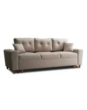 Beżowa trzyosobowa rozkładana nowoczesna sofa - Kanoni w sklepie Edinos.pl