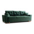 Zielona welurowa sofa z funkcją spania - Artaxa