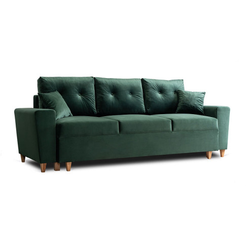 Zielona welurowa 3-osobowa sofa Artaxa