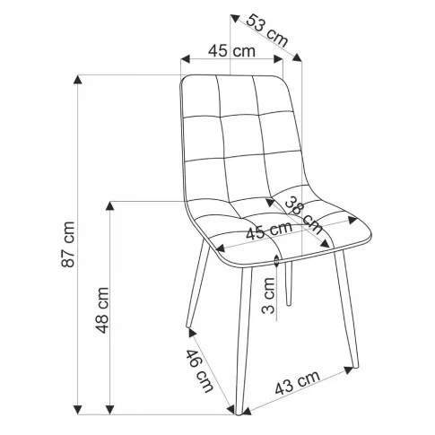 wymiary krzesła Cremi
