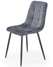 Popielate pikowane krzesło metalowe - Cremi w sklepie Edinos.pl