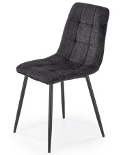 Czarne metalowe tapicerowane krzesło - Cremi w sklepie Edinos.pl
