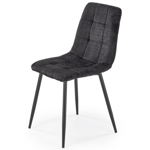 czarne tapicerowane krzesło Cremi