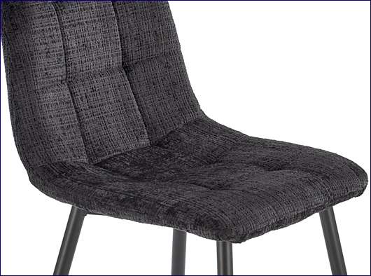 Czarne metalowe krzesło tapicerowane Cremi