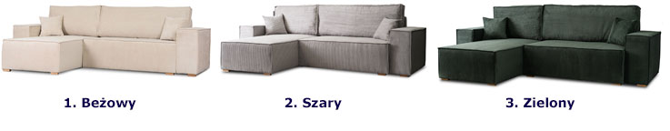 Beżowa sofa narożna sztruksowa Balto