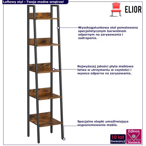 Industrialny regał do salonu Fagosa