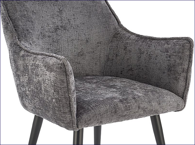 Popielate metalowe krzesło tapicerowane Sabio