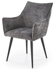 Popielate tapicerowane krzesło skandynawskie - Sabio