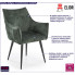 metalowe tapicerowane krzesło zielone Sabio