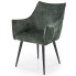 Zielone metalowe krzesło tapicerowane welwetem - Sabio