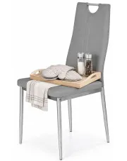 Popielate krzesło tapicerowane do kuchni - Rusto w sklepie Edinos.pl