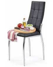 Czarne, nowoczesne pikowane krzesło do kuchni - Orha w sklepie Edinos.pl