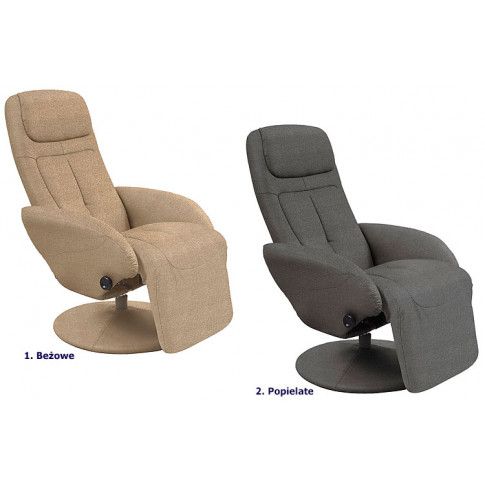 Szczegółowe zdjęcie nr 4 produktu Popielaty wypoczynkowy obrotowy fotel rozkładany - Timos 2X
