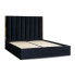 Czarne tapicerowane łóżko małżeńskie glamour 160x200 - Alzo