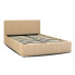 Beżowe tapicerowane łóżko z zagłówkiem 140x200 - Aluvia