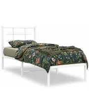 Białe metalowe łóżko w stylu loftowym 100x200 cm - Laxo w sklepie Edinos.pl