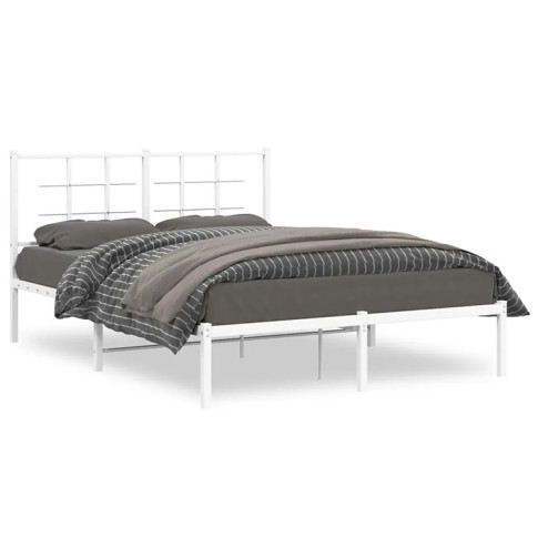 Białe metalowe łóżko Sevelzo