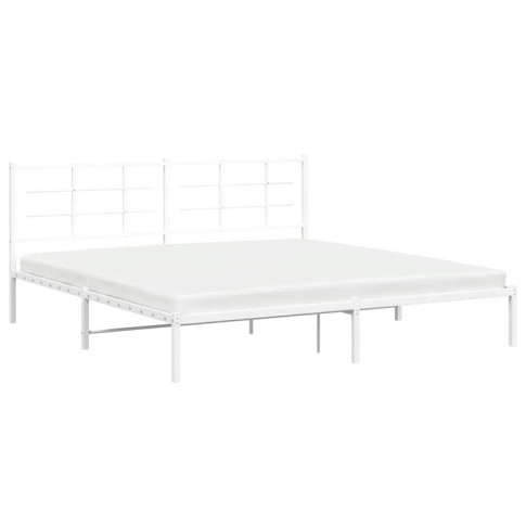 Białe metalowe łóżko Sevelzo