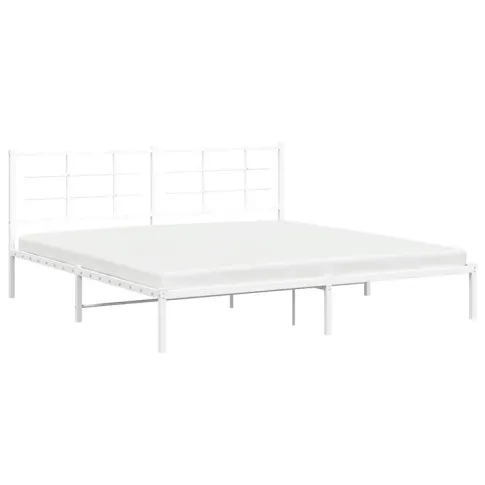Białe metalowe łóżko Sevelzo