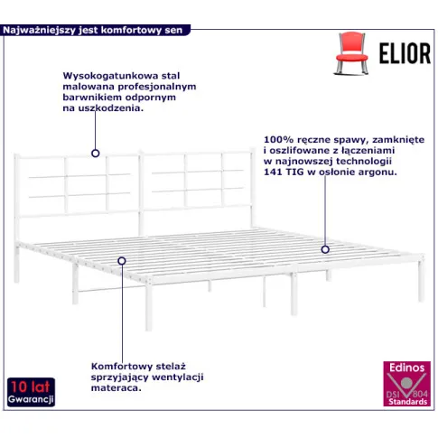 Białe industrialne łóżko Sevelzo