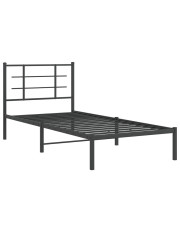 Czarne metalowe łóżko pojedyncze 80x200 cm - Sevelzo w sklepie Edinos.pl