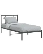 Czarne loftowe łóżko metalowe 90x200 cm - Laxo w sklepie Edinos.pl