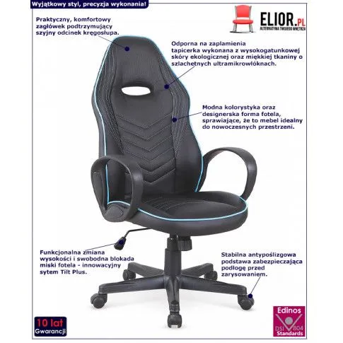 Fotografia Fotel obrotowy Rivena - czarny z kategorii Fotele obrotowe