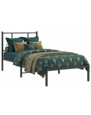 Czarne metalowe łóżko małżeńskie 100x200 cm - Laxo w sklepie Edinos.pl