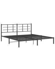 Czarne metalowe łóżko małżeńskie 180x200 cm - Sevelzo w sklepie Edinos.pl