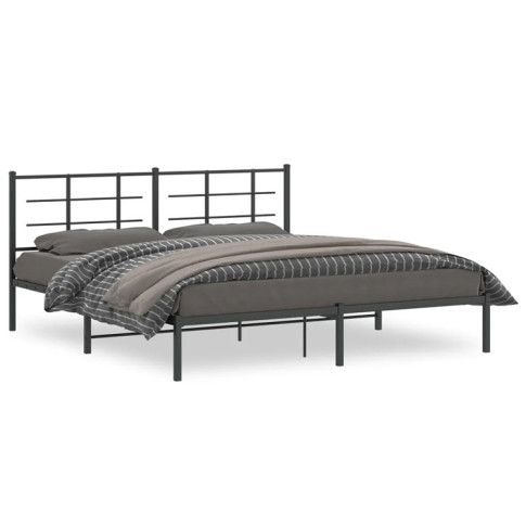Metalowe czarne łóżko Sevelzo