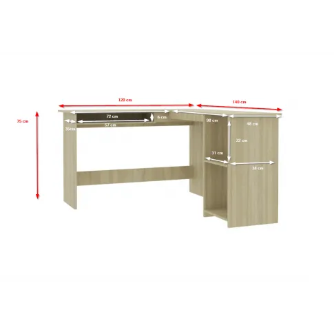 Szczegółowe zdjęcie nr 7 produktu Czarne biurko w kształcie litery L - Lorenza 3X