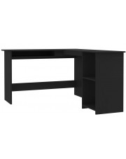 Czarne biurko w kształcie litery l - Merfis 3X w sklepie Edinos.pl